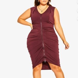 City Chic Black Sexy Drape Dress